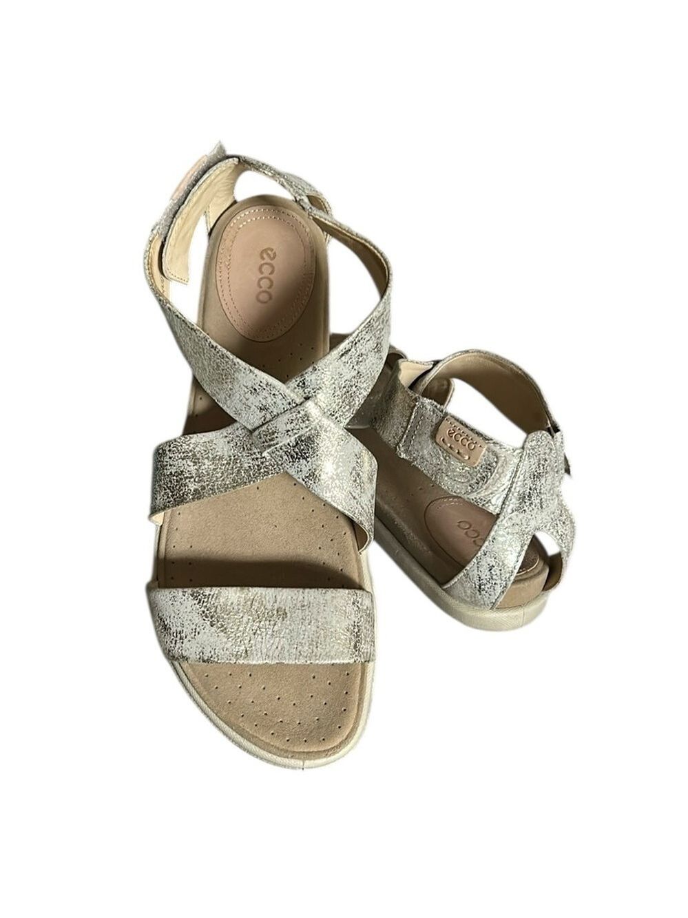 ECCO Damara Flat Comfort Sandals Warm Gold Metallic Sz 40 - Picture 12 of 12